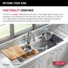 45&rdquo; Workstation Undermount Single Bowl 16 Gauge Stainless Steel Kitchen Sink with 2-Tier&nbsp;WorkFlow&trade; Ledge and Accessories